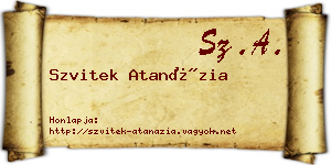 Szvitek Atanázia névjegykártya